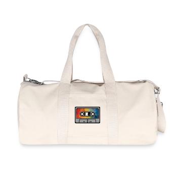 Cassette arc en ciel rétro - Sac de sport en toile recyclée Stanley/Stella - blanc naturel - Devant