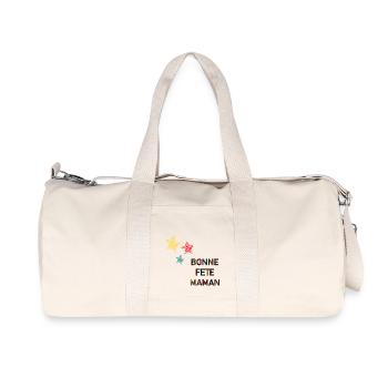 BONNE FÊTE. FÊTE DES MÈRES. FÊTE DES PÈRES. FÊTE - Sac de sport en toile recyclée Stanley/Stella - blanc naturel - Devant