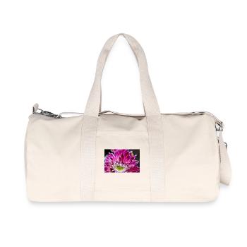 pink dahlia blossom pink flower poster - Recycled Canvas Sports Bag by Stanley/Stella - natural - Front