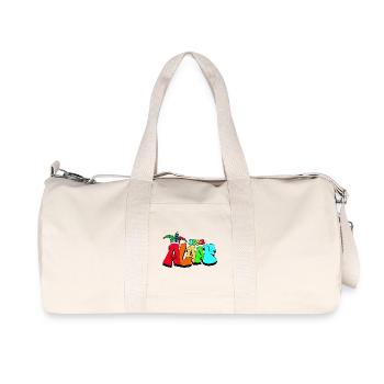 Kunterbunter Jester Schriftzug Köln Karneval - Recycelte Canvas-Sporttasche von Stanley/Stella - Naturweiß - Vorne