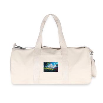 Natur Landschaft Illustration Poster - Recycelte Canvas-Sporttasche von Stanley/Stella - Naturweiß - Vorne