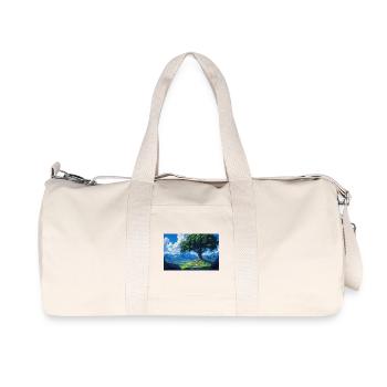 Nature Landscape Illustration Poster - Recycled Canvas Sports Bag by Stanley/Stella - natural - Front