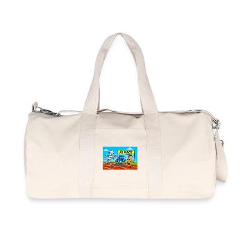 IA course course dessin animé - Sac de sport en toile recyclée Stanley/Stella - blanc naturel - Devant