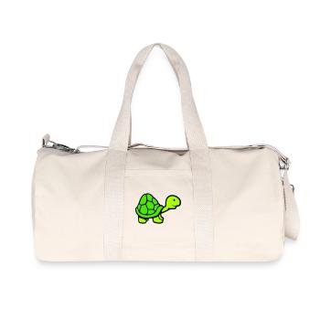 Turtle long neck smiling happy funny - Recycled Canvas Sports Bag by Stanley/Stella - natural - Front