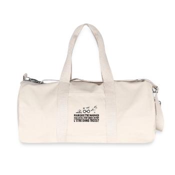 Humor Triathlon Unicorn Swim, Cycle, Run - Recycled Canvas Sports Bag by Stanley/Stella - natural - Front
