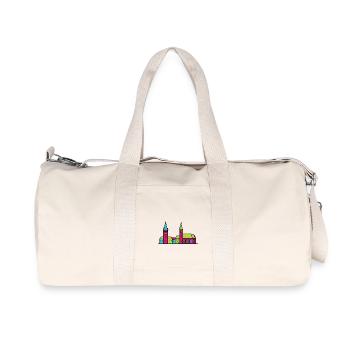 Skyline de Wels City Lederer Tower Art moderne en ligne - Sac de sport en toile recyclée Stanley/Stella - blanc naturel - Devant