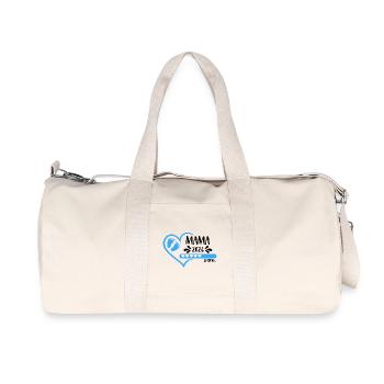 Mama 2026 loading Herz Babyfüße blau Junge - Recycelte Canvas-Sporttasche von Stanley/Stella - Naturweiß - Vorne
