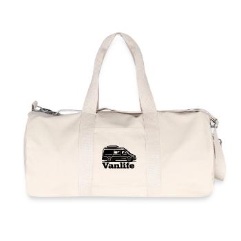 Vanlife Silhouette Minimalist Black Shirt - Recycelte Canvas-Sporttasche von Stanley/Stella - Naturweiß - Vorne