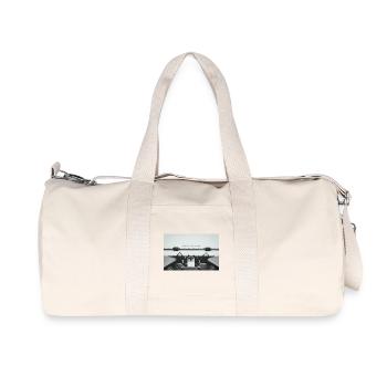 Chaque histoire commence quelque part Conception de machine à écrire - Sac de sport en toile recyclée Stanley/Stella - blanc naturel - Devant