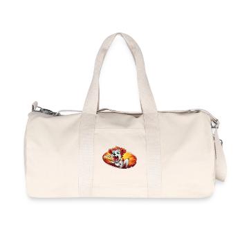 Fiery Pizza Dog - Recycled Canvas Sports Bag by Stanley/Stella - natural - Front