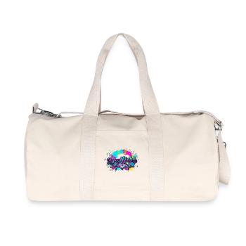 Lauf Liebe Herzschlag Farbexplosion - Recycelte Canvas-Sporttasche von Stanley/Stella - Naturweiß - Vorne