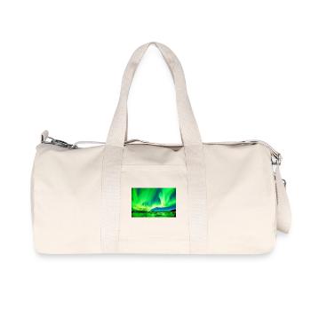 Nordlichter Grün über Island - Recycelte Canvas-Sporttasche von Stanley/Stella - Naturweiß - Vorne