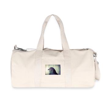 Pigeon portrait with iridescent neck coloration - Recycled Canvas Sports Bag by Stanley/Stella - natural - Front