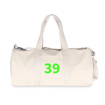 Neon Number 39 - Recycled Canvas Sports Bag by Stanley/Stella - natural - Front