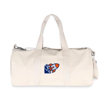 Spaceship Rocket Icon - Recycled Canvas Sports Bag by Stanley/Stella - natural - Front
