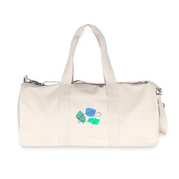 Lineart turtle with color background - Recycled Canvas Sports Bag by Stanley/Stella - natural - Front
