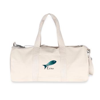 OCEAN. MER. ECOLOGIE. SARDINE. POISSON. - Sac de sport en toile recyclée Stanley/Stella - blanc naturel - Devant