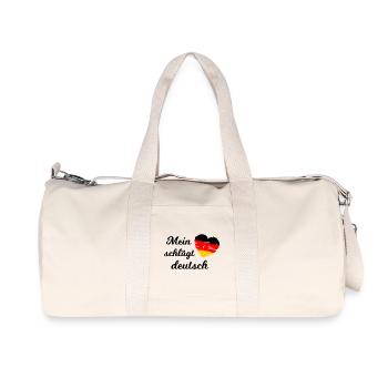 Mein Herz schlägt Deutsch - Recycelte Canvas-Sporttasche von Stanley/Stella - Naturweiß - Vorne