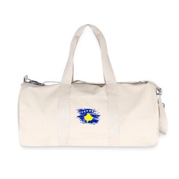 Kosovo Flagge used - Recycelte Canvas-Sporttasche von Stanley/Stella - Naturweiß - Vorne