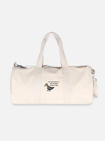 Möwe - Das beste Wetter ist, wenn die Möwen ... - Recycelte Canvas-Sporttasche von Stanley/Stella - Naturweiß