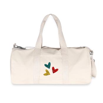 PAAR. ICH HABE GERADE GEHEIRATET. Junggesellinnenabschied. VALENTINSTAG. LIEBE. - Recycelte Canvas-Sporttasche von Stanley/Stella - Naturweiß - Vorne