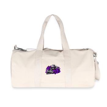 aufgeschlagenes Buch, Rosenblüten, Menschenschädel - Recycelte Canvas-Sporttasche von Stanley/Stella - Naturweiß - Vorne