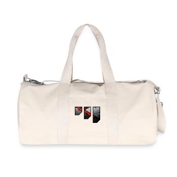 Abstract Red and Grey Tearing Pattern - Recycled Canvas Sports Bag by Stanley/Stella - natural - Front