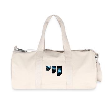 Fließendes Blau Schwarz Abstraktes Muster - Recycelte Canvas-Sporttasche von Stanley/Stella - Naturweiß - Vorne