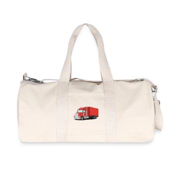 Roter Lastwagen Illustrierter Stil - Recycelte Canvas-Sporttasche von Stanley/Stella - Naturweiß - Vorne