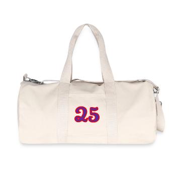 25. 25 ANS. 25e ANNIVERSAIRE. ANNIVERSAIRE 25 ANS. - Sac de sport en toile recyclée Stanley/Stella - blanc naturel - Devant