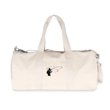 Fly Fishing Silhouette – Angler Design - Recycled Canvas Sports Bag by Stanley/Stella - natural - Front