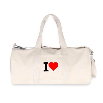Red Heart - Clear Love Look - Recycled Canvas Sports Bag by Stanley/Stella - natural - Front