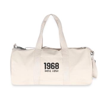 1968 Limited Edition Retro Geburtstag Jahrgang Des - Recycelte Canvas-Sporttasche von Stanley/Stella - Naturweiß - Vorne