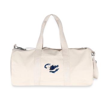 Kosmos-Blauer Sternenfisch - Recycelte Canvas-Sporttasche von Stanley/Stella - Naturweiß - Vorne