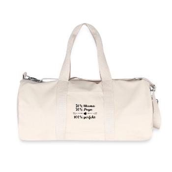 50% Mama + 50% Papa = 100% perfekt - Recycelte Canvas-Sporttasche von Stanley/Stella - Naturweiß - Vorne