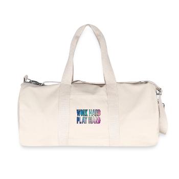 Work hard, play hard, work hard play hard * - Recycled Canvas Sports Bag by Stanley/Stella - natural - Front