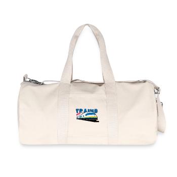 i love trains - Recycelte Canvas-Sporttasche von Stanley/Stella - Naturweiß - Vorne
