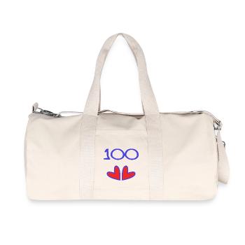 HAPPY BIRTHDAY. JOYEUX ANNIVERSAIRE. ANNIVERSAIRE. - Sac de sport en toile recyclée Stanley/Stella - blanc naturel - Devant