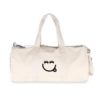Visage drôle ludique avec des cils - Sac de sport en toile recyclée Stanley/Stella - blanc naturel - Devant