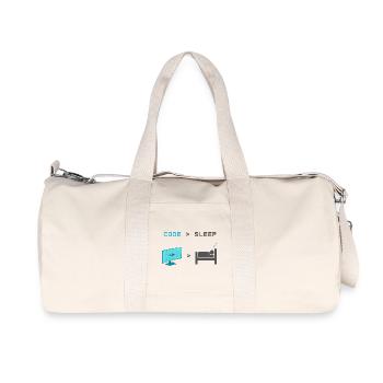 Code vs Veille : codeur en mode veille - Sac de sport en toile recyclée Stanley/Stella - blanc naturel - Devant