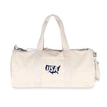 Vereinigte Staaten Landkarte mit Sternen - Recycelte Canvas-Sporttasche von Stanley/Stella - Naturweiß - Vorne
