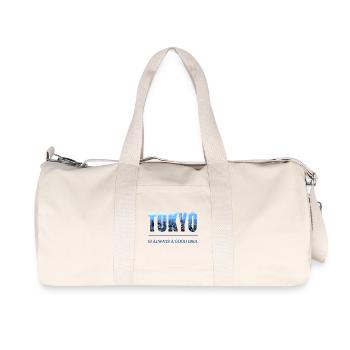 Tokyo Skyline Lettering – Always a Good Idea - Recycled Canvas Sports Bag by Stanley/Stella - natural - Front