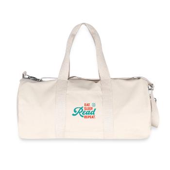 Essen Schlaf Lesen Wiederholen - Recycelte Canvas-Sporttasche von Stanley/Stella - Naturweiß - Vorne