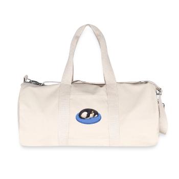 Mignon manchot de dessins animés endormi en train de se câliner - Sac de sport en toile recyclée Stanley/Stella - blanc naturel - Devant
