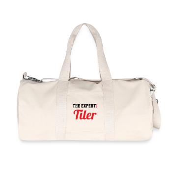Expert tiler – pro tile laying precision - Recycled Canvas Sports Bag by Stanley/Stella - natural - Front