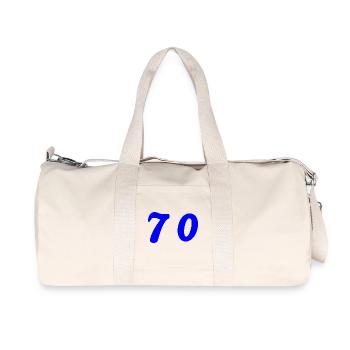 70. 70 JAHRE. 70-JÄHRIGES JUBILÄUM. 70-JÄHRIGES JUBILÄUM. - Recycelte Canvas-Sporttasche von Stanley/Stella - Naturweiß - Vorne