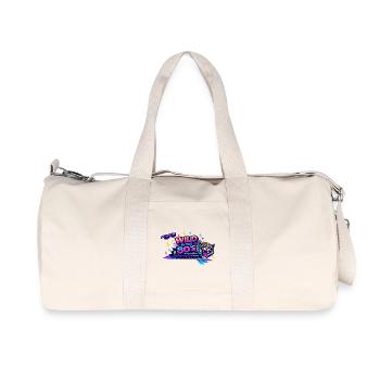 Wild in den 80er Neon-Tiger - Recycelte Canvas-Sporttasche von Stanley/Stella - Naturweiß - Vorne