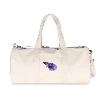 Bunter Betta Traum - Recycelte Canvas-Sporttasche von Stanley/Stella - Naturweiß - Vorne
