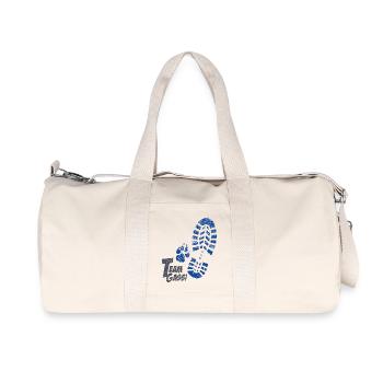 Fussabdruecke blau - Recycelte Canvas-Sporttasche von Stanley/Stella - Naturweiß - Vorne
