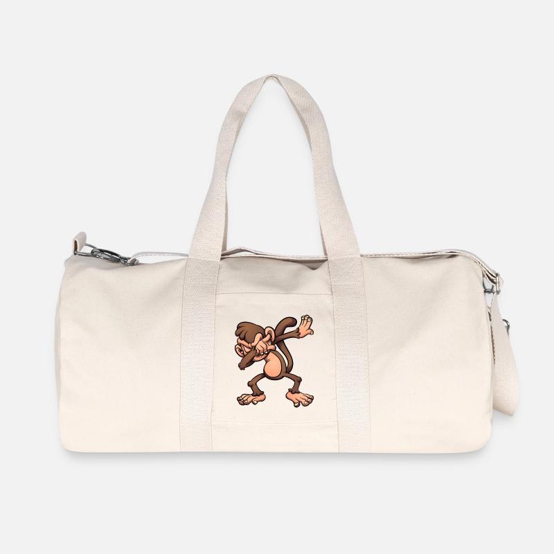 Affe Finger Finger Dummer Cartoon-Stil - Recycelte Canvas-Sporttasche von Stanley/Stella - Naturweiß